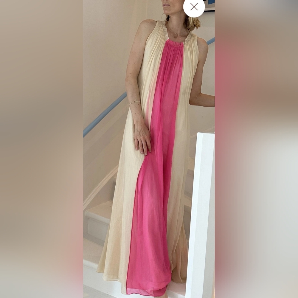 NWT J.Crew Maxi Dress Size 0 Color Beige/Pink - Picture 10 of 10